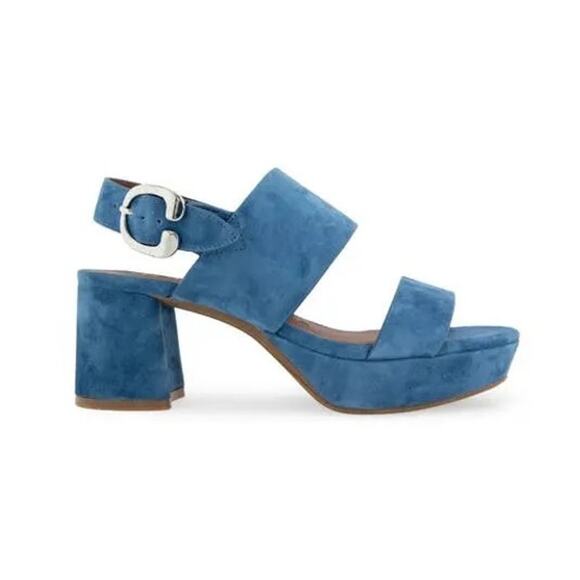 Aeorsoles Camera Light Blue (Indigo) Suede Platform Sandals Size 6.5M NIB π‘β¨π - Picture 2 of 15